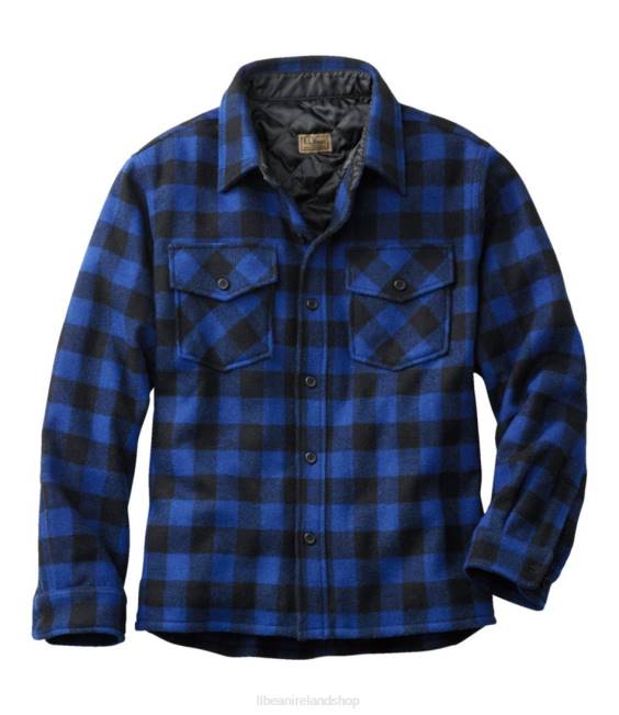 L.L.Bean Maine Guide Shirt with PrimaLoft Men J46J3866 Outdoor Equipment Cobalt/Black