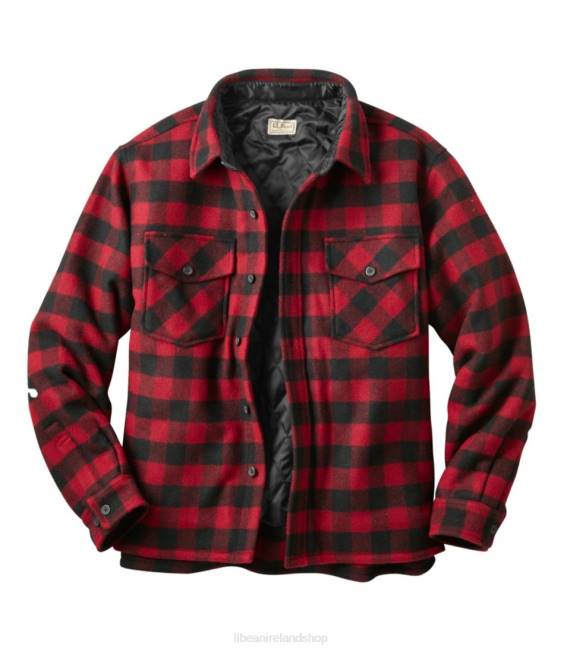 L.L.Bean Maine Guide Shirt with PrimaLoft Men J46J5242 Outdoor Equipment Red/Black