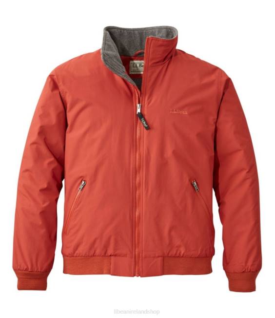 L.L.Bean Warm-Up Jacket Men J46J5085 Outerwear Rust Orange