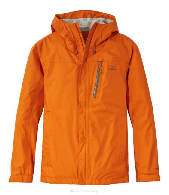 L.L.Bean Trail Model Rain Jacket Men J46J6937 Outerwear Amber Orange