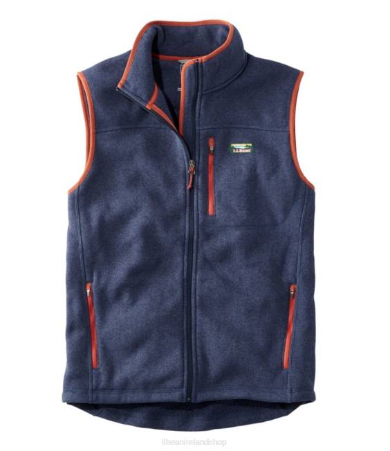 L.L.Bean Sweater Fleece Vest Men J46J5877 Outerwear Bright Navy/Red Ochre