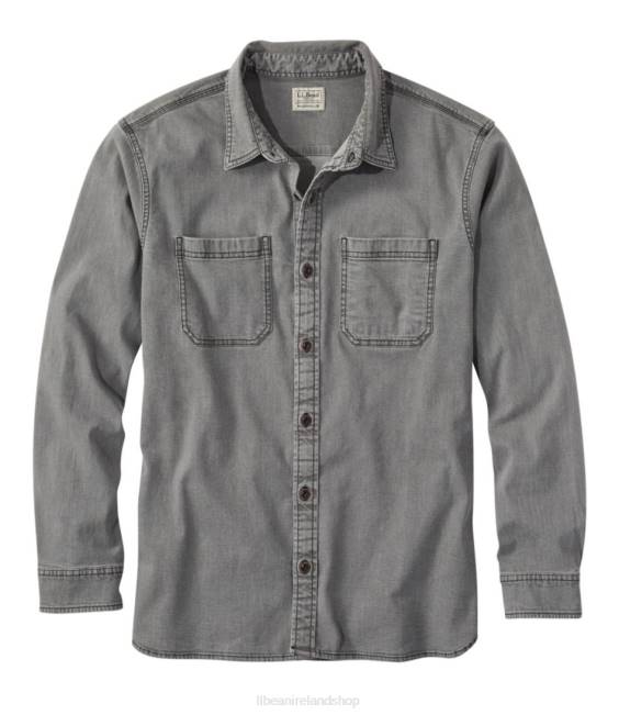 L.L.Bean BeanFlex Denim Shirt Men J46J319 Clothing Asphalt
