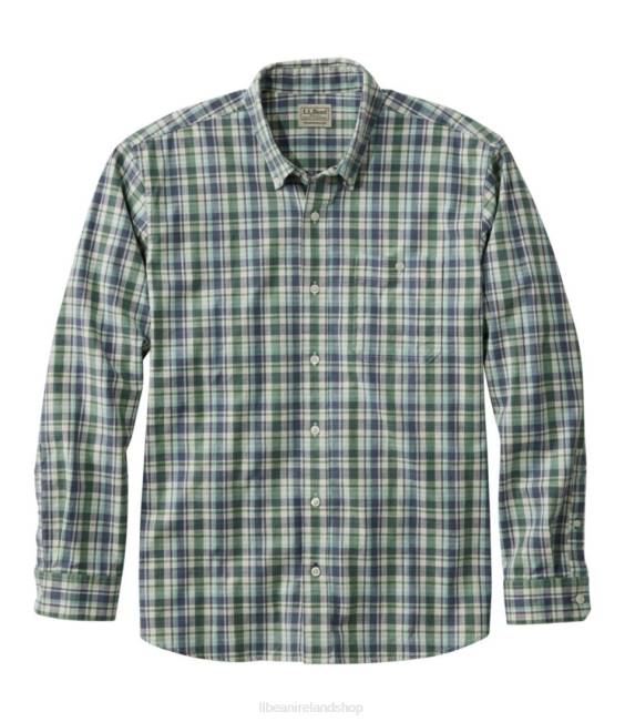 L.L.Bean Comfort Stretch Chambray Shirt Men J46J379 Clothing Light Everglade