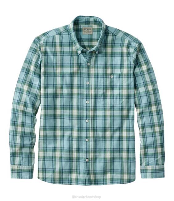 L.L.Bean Comfort Stretch Chambray Shirt Men J46J449 Clothing Pale Turquoise