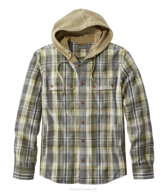 L.L.Bean Signature Heritage Textured Flannel Men J46J4990 Clothing Light Gray Heather