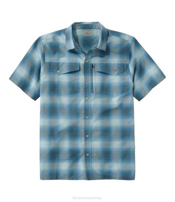 L.L.Bean SunSmart Cool Weave Shirt Short-Sleeve Men J46J6634 Clothing Rangeley Blue/Marine Blue