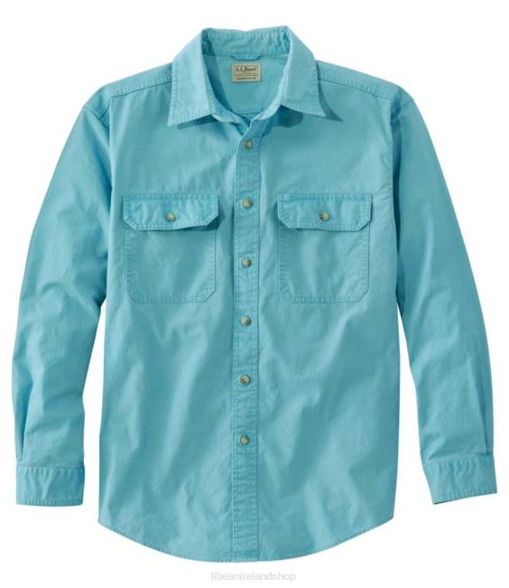 L.L.Bean Sunwashed Canvas Shirt Men J46J5978 Clothing Sea Blue