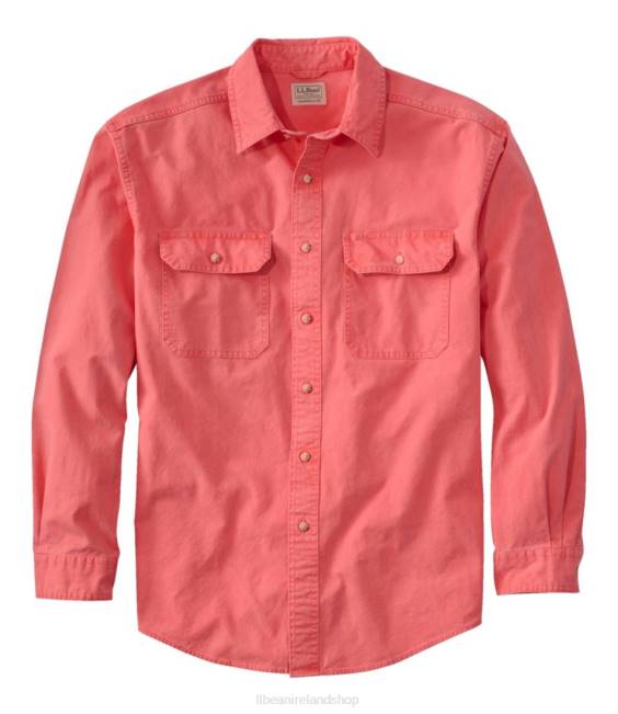 L.L.Bean Sunwashed Canvas Shirt Men J46J7026 Clothing Sunlit Coral