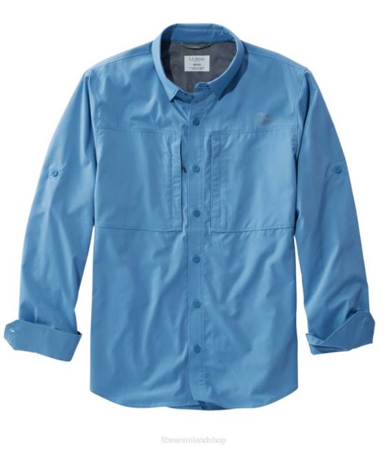 L.L.Bean Tropicwear Pro Stretch Shirt Men J46J3335 Clothing Mid-Blue