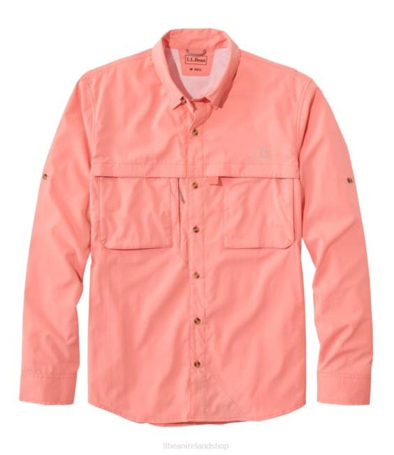 L.L.Bean Tropicwear Shirt Men J46J245 Clothing Warm Coral