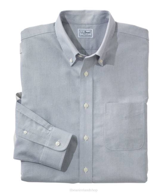 L.L.Bean Wrinkle-Free Classic Oxford Cloth Shirt Men J46J6632 Clothing Gunmetal Gray