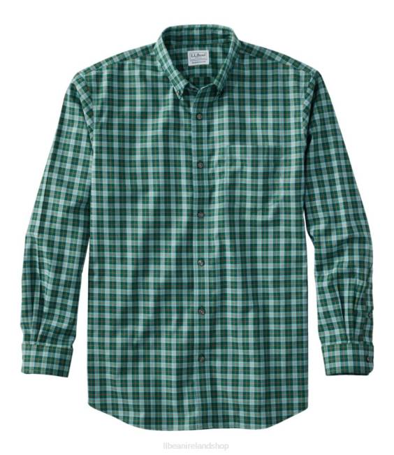 L.L.Bean Wrinkle-Free Kennebunk Sport Shirt Men J46J4644 Clothing Emerald Spruce