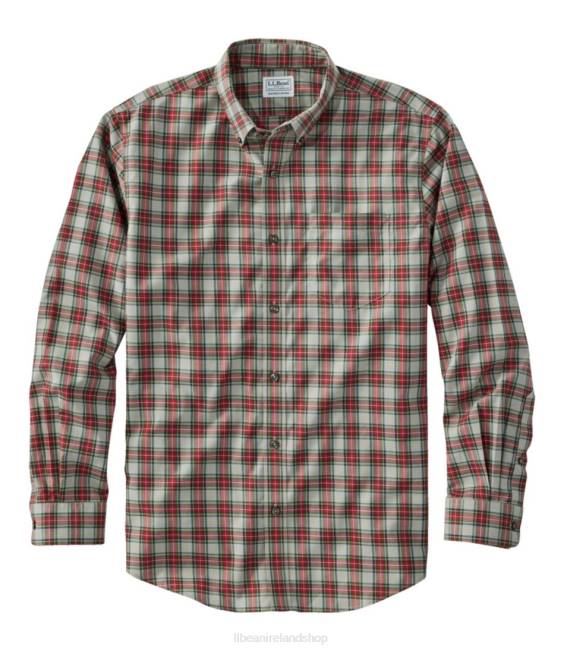 L.L.Bean Wrinkle-Free Kennebunk Sport Shirt Men J46J5992 Clothing Grey Stewart