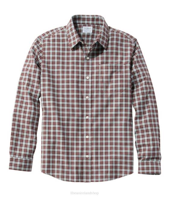 L.L.Bean Wrinkle-Free Ultrasoft Brushed Cotton Shirt Men J46J4784 Clothing Currant