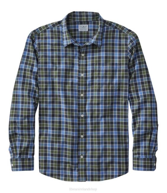 L.L.Bean Wrinkle-Free Ultrasoft Brushed Cotton Shirt Men J46J6525 Clothing Deep Olive