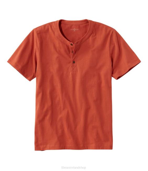 L.L.Bean Signature Rangeley Cotton Henley Men J46J6582 Clothing Orange Spice