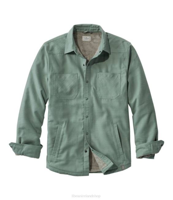 L.L.Bean Katahdin Performance Flannel Shirt-Jacket Men J46J3406 Clothing Sea Green