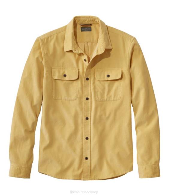 L.L.Bean Signature Microwale Corduroy Shirt Men J46J544 Clothing Buff Yellow