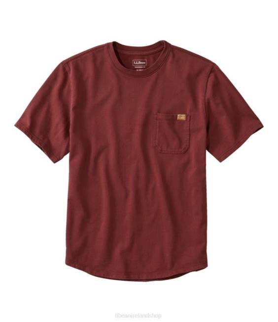 L.L.Bean BeanBuilt Cotton Tees Men J46J4765 Clothing Burgundy
