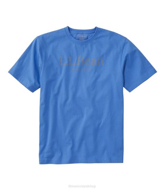 L.L.Bean Carefree Unshrinkable Tee Men J46J209 Clothing Arctic Blue/Chelt Logo