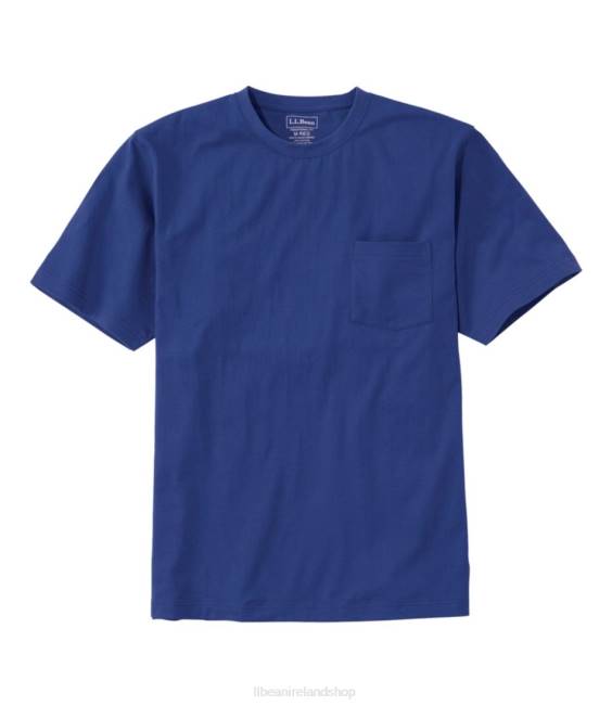 L.L.Bean Carefree Unshrinkable Tee with Pocket Men J46J6413 Clothing Ocean Blue