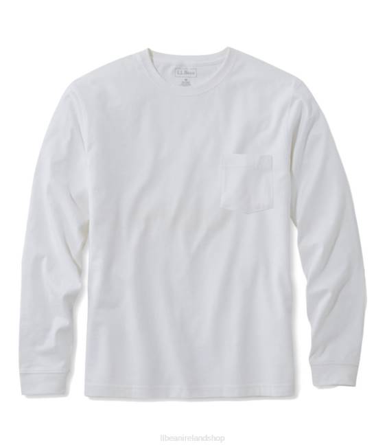 L.L.Bean Carefree Unshrinkable Tee with Pocket Men J46J6951 Clothing White