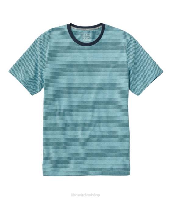 L.L.Bean Comfort Stretch Pima Tee Shirt Men J46J4883 Clothing Sea Blue Heather