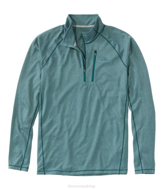 L.L.Bean Quick Dry Trail Tee 1/4 Zip Men J46J303 Clothing Soft Spruce