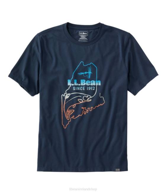 L.L.Bean Technical Fishing Graphic Tees Men J46J3989 Clothing Navy
