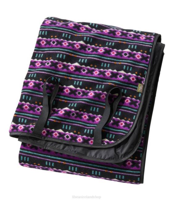 L.L.Bean Waterproof Outdoor Blanket Unisex J46J1554 Outdoor Accessories Black Mountain Classic Print