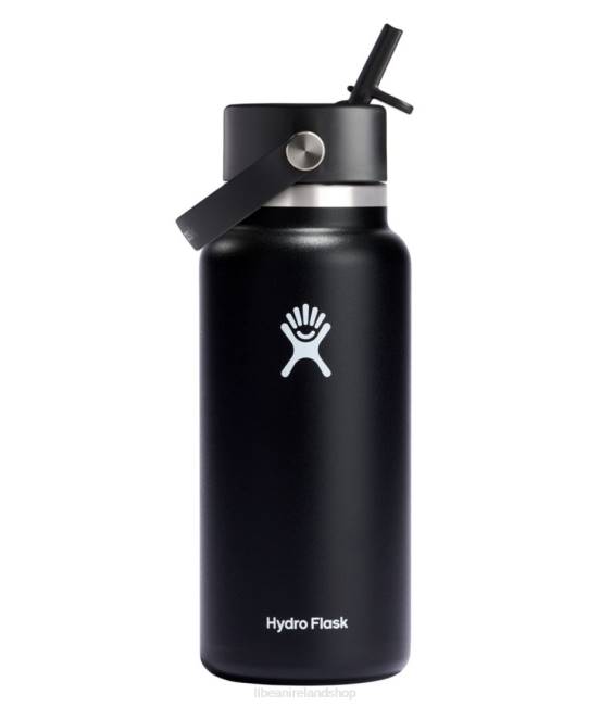 L.L.Bean Hydro Flask Wide Mouth Water Bottle with Flex Straw Cap Unisex J46J7075 Outdoor Accessories Black