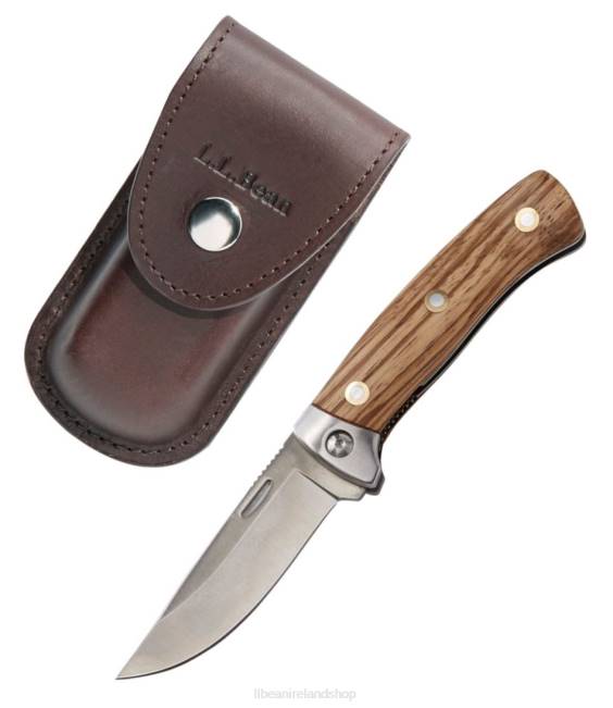 L.L.Bean Allagash Folding Hunting Knife Unisex J46J1796 Outdoor Accessories Zebra Wood