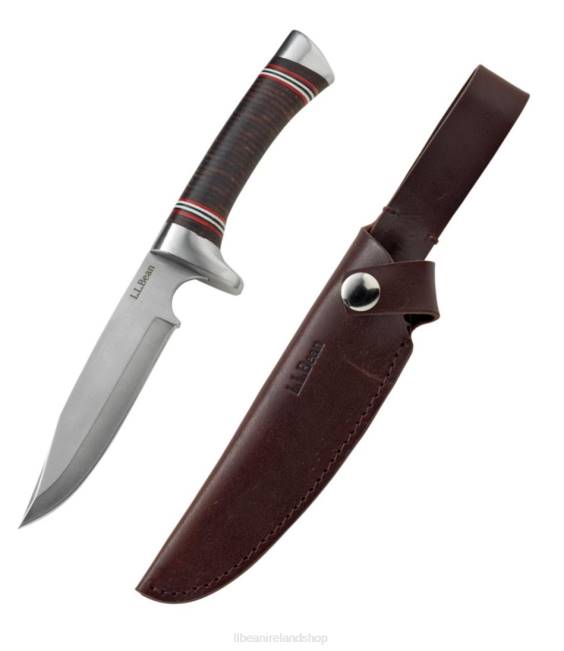 L.L.Bean Stacked Leather Hunting Knife Unisex J46J1290 Outdoor Accessories Brown