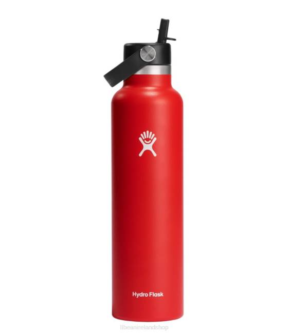 L.L.Bean Hydro Flask Standard Mouth Water Bottle with Flex Straw Cap Unisex J46J1903 Outdoor Accessories Goji