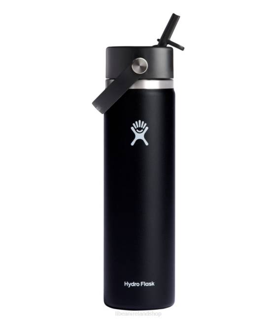 L.L.Bean Hydro Flask Wide Mouth Water Bottle with Flex Straw Cap Unisex J46J6734 Outdoor Accessories Black