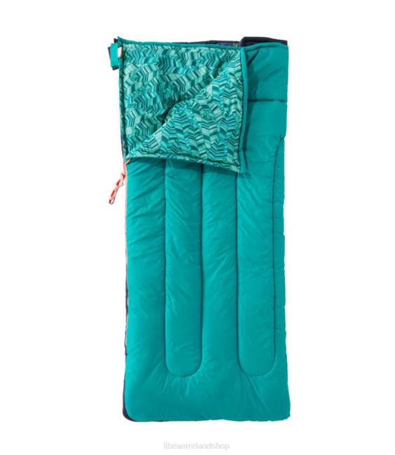 L.L.Bean Cotton-Blend Camp Sleeping Bag Unisex J46J1313 Outdoor Equipment Teal Feather
