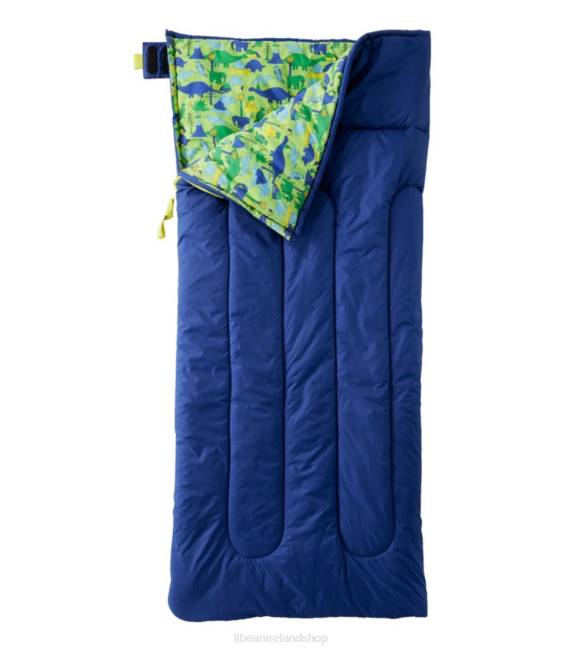 L.L.Bean Cotton-Blend Camp Sleeping Bag Unisex J46J3899 Outdoor Equipment Indigo Ink/Kelly Green Dino