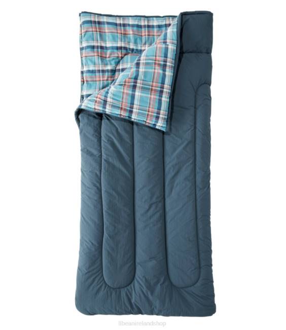 L.L.Bean Flannel Lined Camp Sleeping Bag Unisex J46J5223 Outdoor Equipment Storm Blue/Evening Blue Plaid