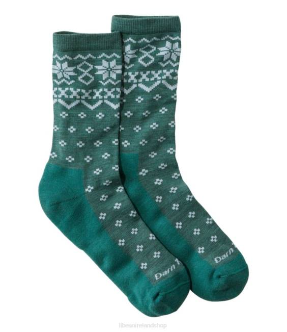 L.L.Bean Darn Tough Shetland Crew Sock II Women J46J3553 Accessories Teal