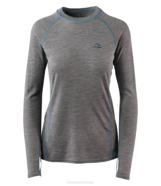 L.L.Bean Cresta Midweight 250 Crew Top Women J46J5030 Clothing Graphite Heather