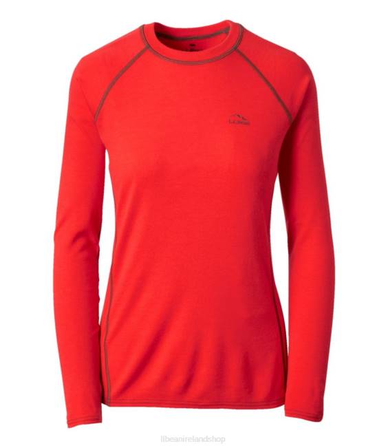 L.L.Bean Cresta Midweight 250 Crew Top Women J46J6004 Clothing Vibrant Red