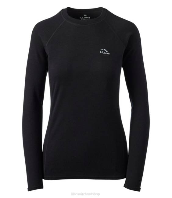 L.L.Bean Cresta Midweight 250 Crew Top Women J46J721 Clothing Dark Black