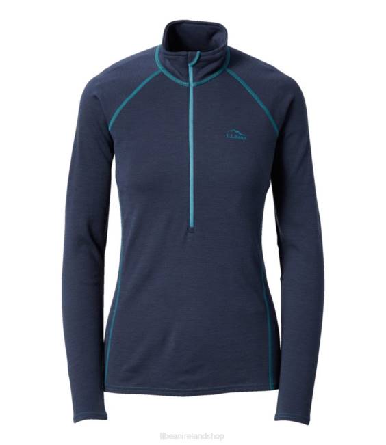 L.L.Bean Cresta Midweight 250 T-Zip Top Women J46J3551 Clothing Carbon Navy