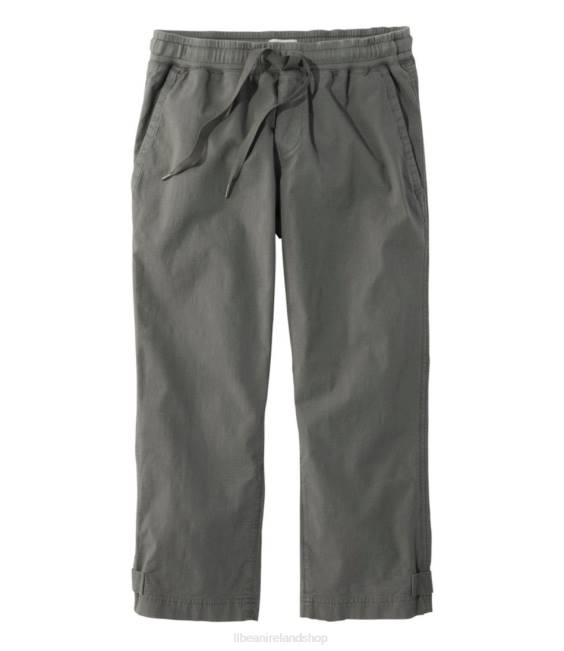 L.L.Bean Stretch Ripstop Pull-On Capri Pants Women J46J205 Clothing Dark Taupe