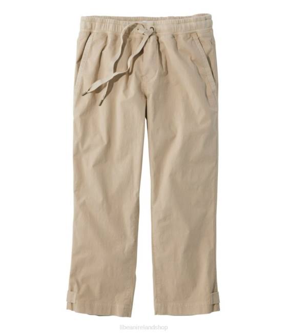 L.L.Bean Stretch Ripstop Pull-On Capri Pants Women J46J4708 Clothing Sandbar