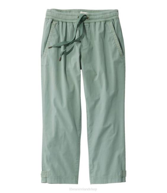 L.L.Bean Stretch Ripstop Pull-On Capri Pants Women J46J6930 Clothing Sea Green