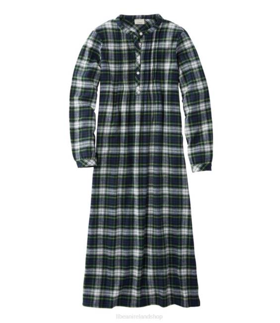 L.L.Bean Scotch Plaid Flannel Nightgown Women J46J4903 Clothing Dress Gordon