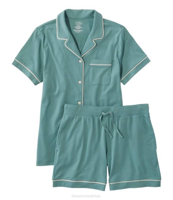 L.L.Bean Super-Soft Shrink-Free Pajamas Women J46J388 Clothing Sea Pine
