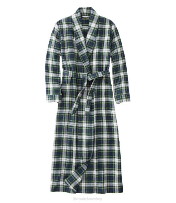 L.L.Bean Scotch Plaid Flannel Robe Women J46J5916 Clothing Dress Gordon