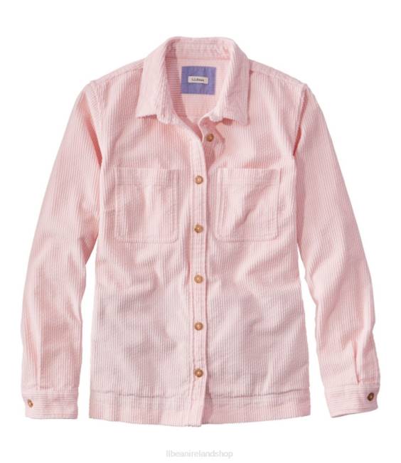 L.L.Bean Comfort Corduroy Relaxed Shirt Women J46J28 Clothing Pale Rose